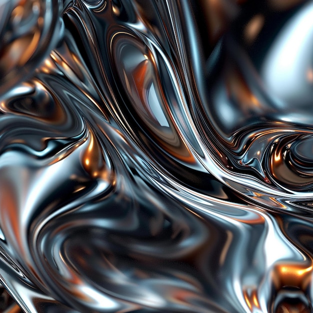 Photo closeup abstract metallic surface texture dynamic liquid metal ambiance