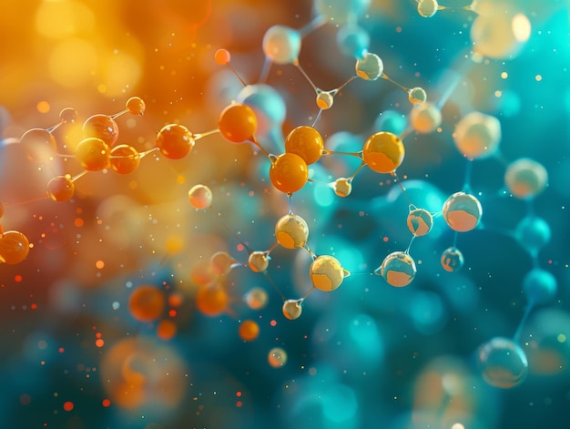 a closeup of an abstract molecular structure of an with spheres interlocked in geometric patterns ag