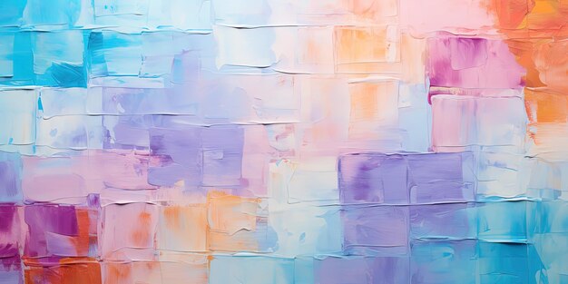 Closeup of abstract rough colorful colorful multicolored art painting texture with oil brushstroke pallet knife paint on canvas