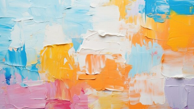 Closeup of abstract rough colorful multicolored art painting background text banner