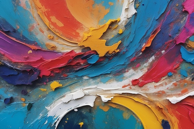 Closeup of abstract rough colorful multicolored art