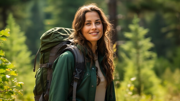 Closeup of adventurous female hikers with backpacks