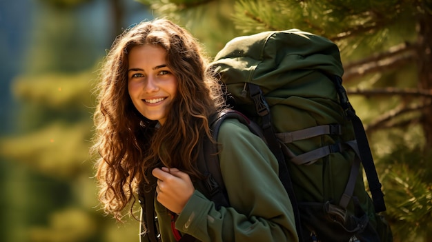 Closeup of adventurous female hikers with backpacks