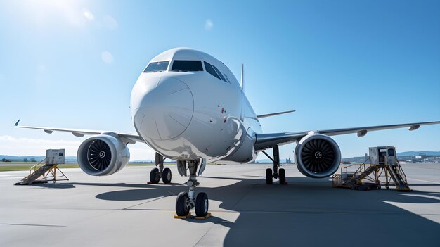 写真 空港でのクローズアップ飛行機