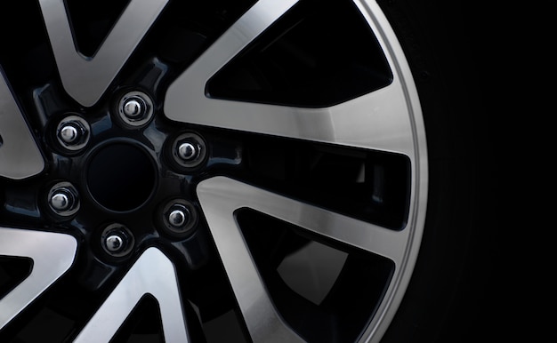 Closeup alloy car wheels 