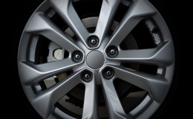 Closeup alloy car wheels 