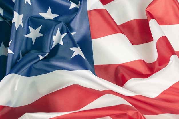 Photo closeup american flag background