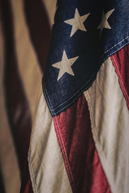 Photo closeup of american flag photo