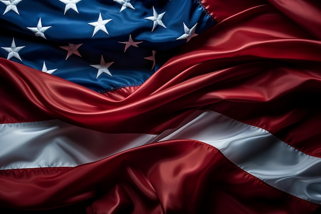 アメリカ国旗のクローズアップ メモリアルデー インデペンデンスデー ベテランデーコンセプト
