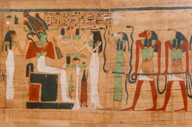 Closeup of the ancient egyptian papyrus