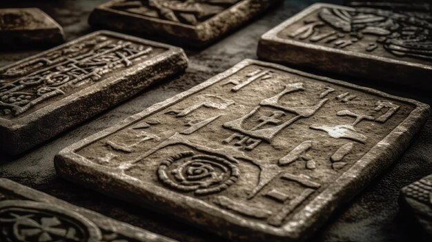 Photo a closeup of ancient runes