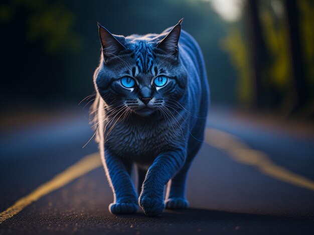 a picture of an angry black fuzzy cat with yellow