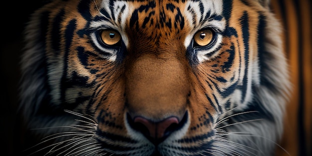 Photo closeup animal portreit animal eyes tiger eyes