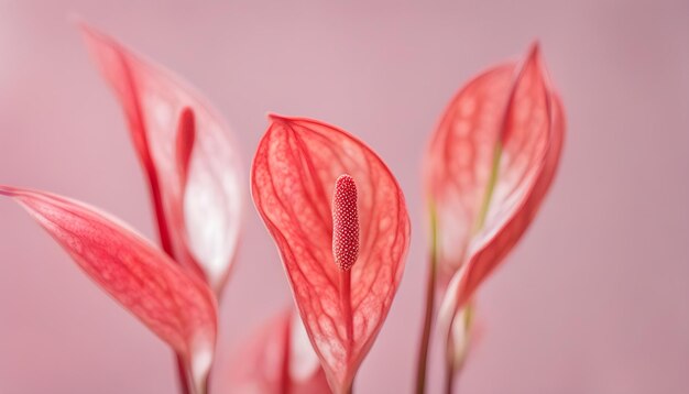 closeup of Anthurium flower with isolated with soft background