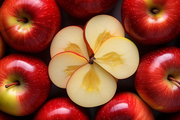 Closeup of apple slices arranged in a concentric circle Best apple picture photography