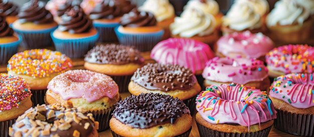 Photo closeup of assorted cupcakes