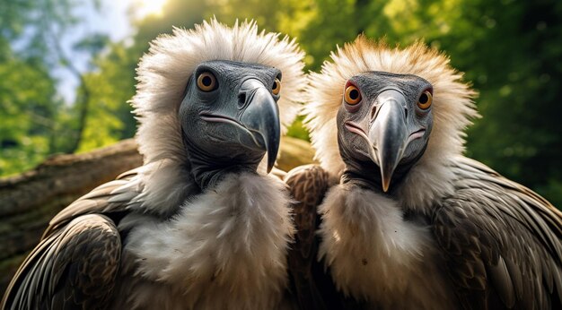 Foto primo piano di uccelli selvatici atropicali nella foresta uccelli selvatici tropicali uccelli silvestri nella foresta