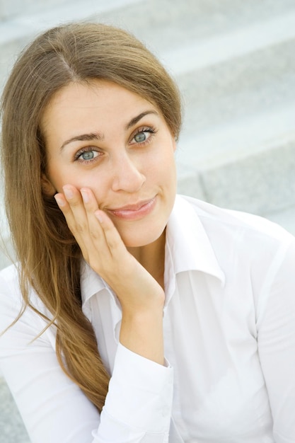 Closeup of an attractive businesswoman