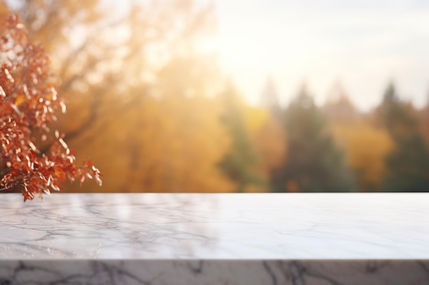 CloseUp of Autumn Leaf on Wooden Table for Backgrounds