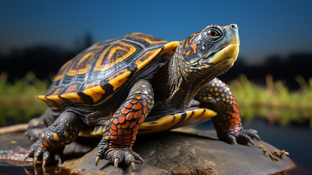 Photo closeup of a baby eastern river cooter