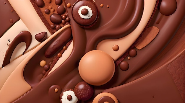 Closeup Background of Mixed Thick Chocolate Bars