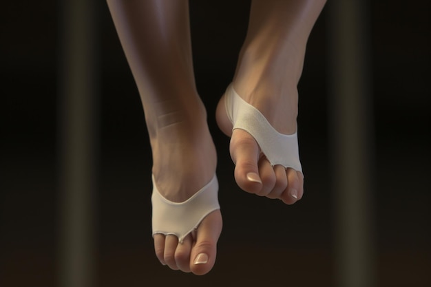 A closeup of a ballet dancers feet during a generative ai