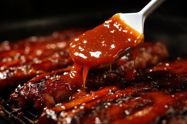 Photo closeup bbq sauce brushing best bbq picture photography