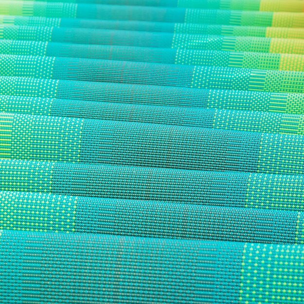 Photo closeup of a beach chair row