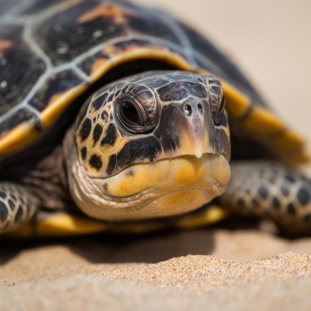 Closeup of a Beach Turtle Head