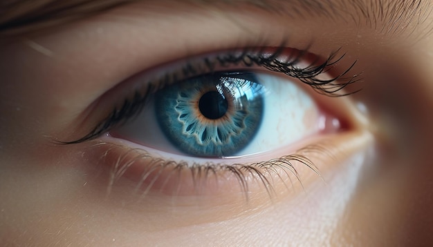 아름다운 파란 눈의 근접 촬영