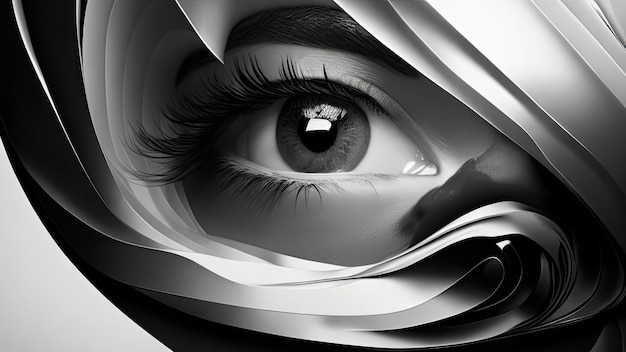 Closeup of beautiful female eye Conceptual image 3D rendering