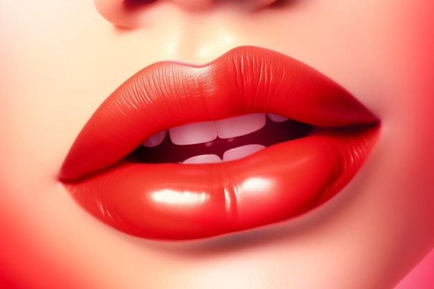 Closeup of beautiful female lips