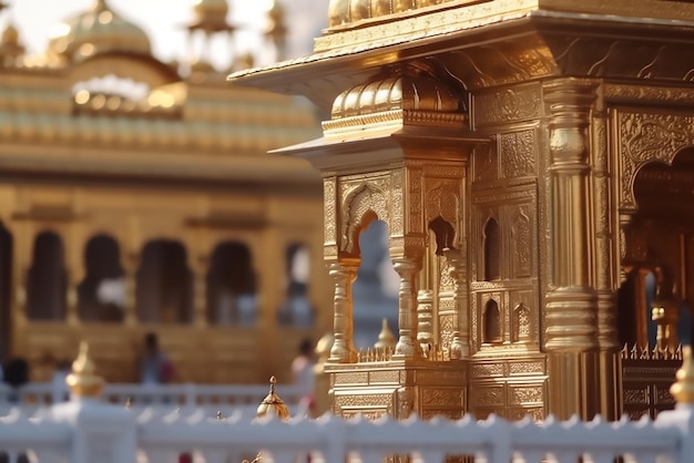 Крупный план красивого Золотого храма Амритсара