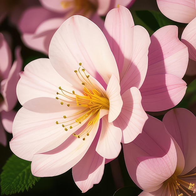 Closeup of beautiful pink dahlia flower in the garden