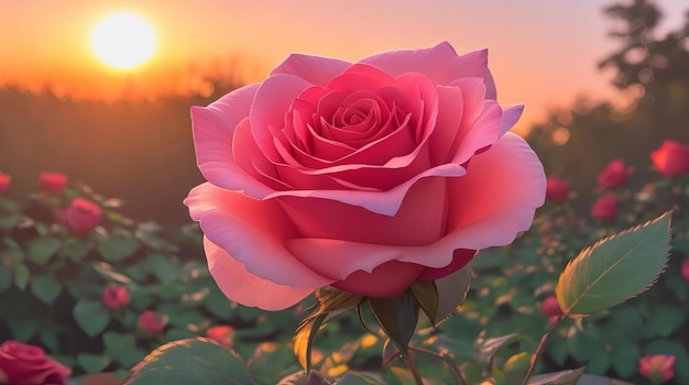 Крупным планом красивый цветок розы