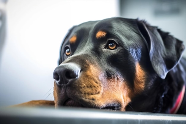 CloseUp of a Beautiful Rottweiler Dog Isolated Illustration on Transparent Background Generative AI