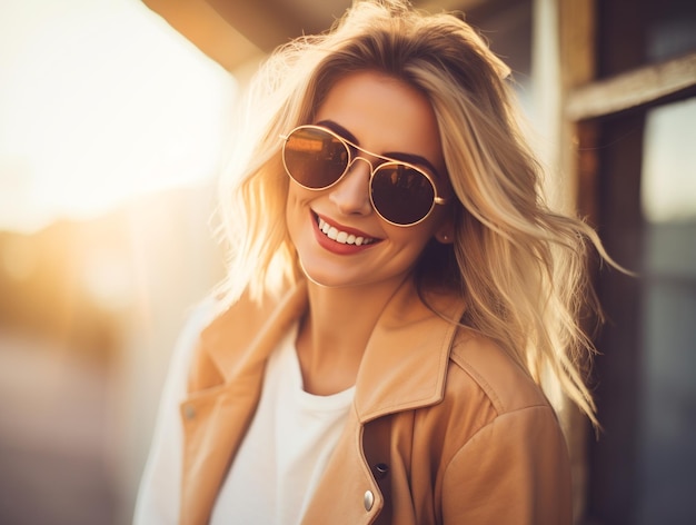 Closeup of beautiful woman against the light