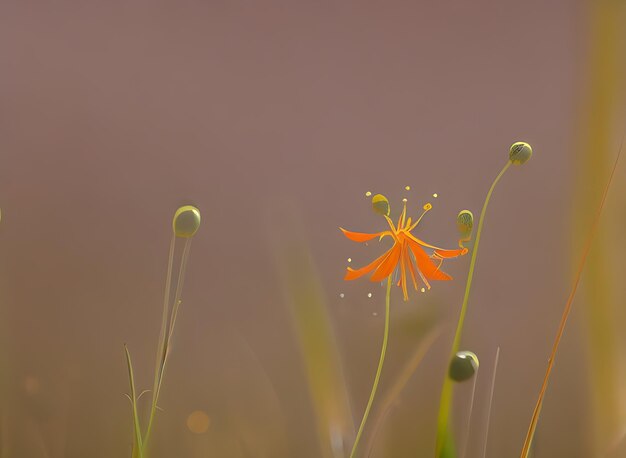 Closeup beauty of the flower in full bloom its petals standing and with morning dew