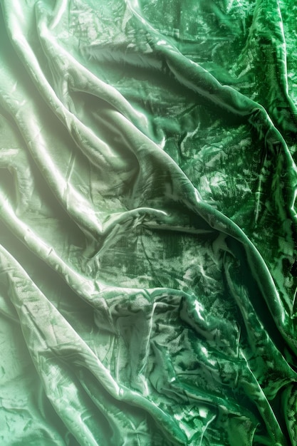 Closeup of a Bed With Green Sheets Generative AI