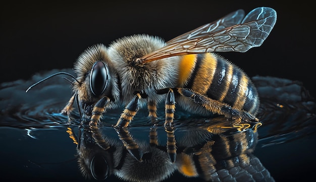 벌집에 꿀벌의 근접 촬영