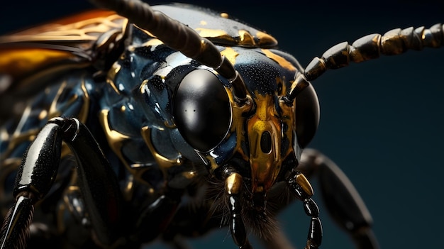 Closeup of a beetles armored exoskeleton