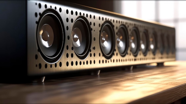 CloseUp of Big and Powerful Modern Sound Speakers