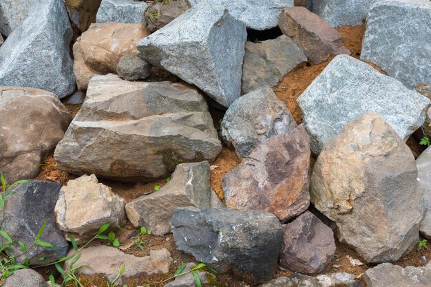 A closeup of big stones in the nature