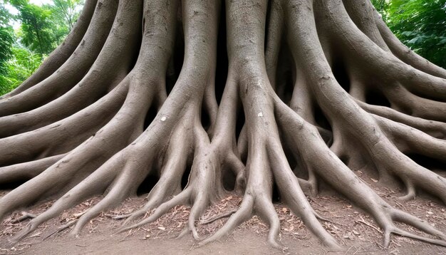 Foto primo piano grande radice d'albero