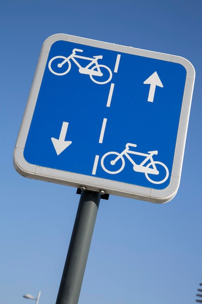 Closeup of Bike Lane Sign