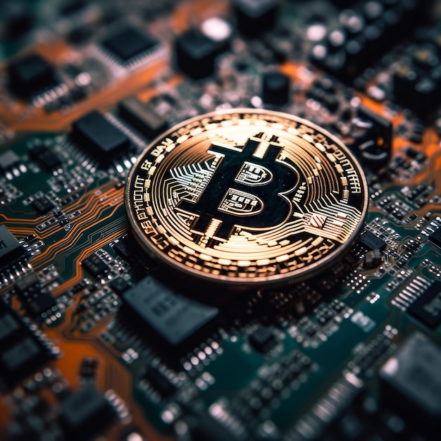 Closeup of a Bitcoin with a Unique Backdrop