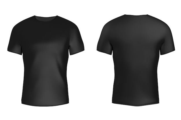 Closeup Black Blank T-Shirt with Empty Space for Yours Design on a white background. 3d Rendering