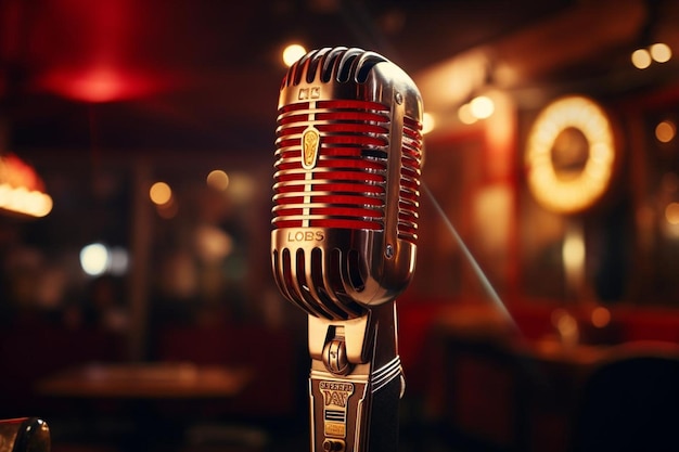 Closeup of a black and grey microphone on a white surface and background