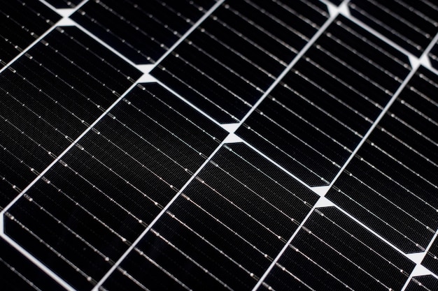 Closeup of black solar panel texture