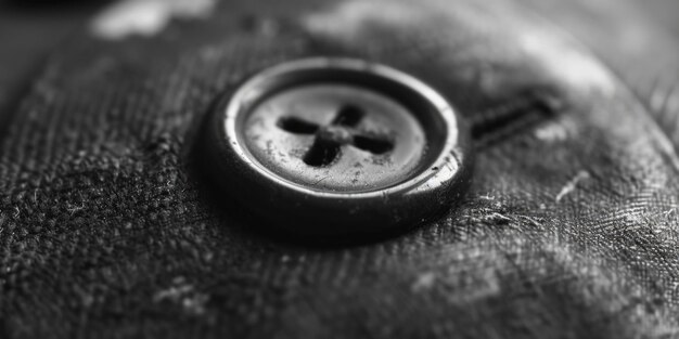 Photo a closeup black and white photograph of a button versatile and suitable for a variety of projects